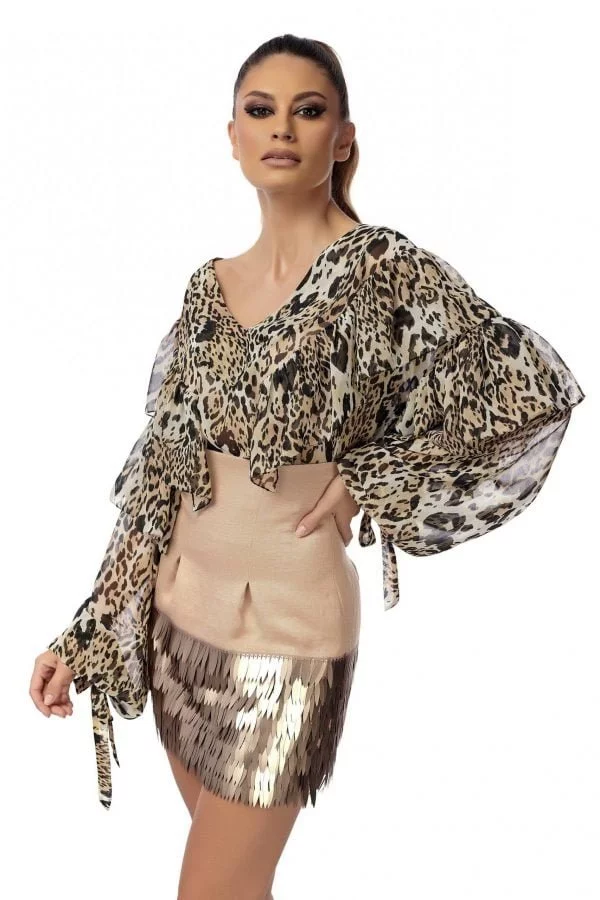 Bluza din matase print animal